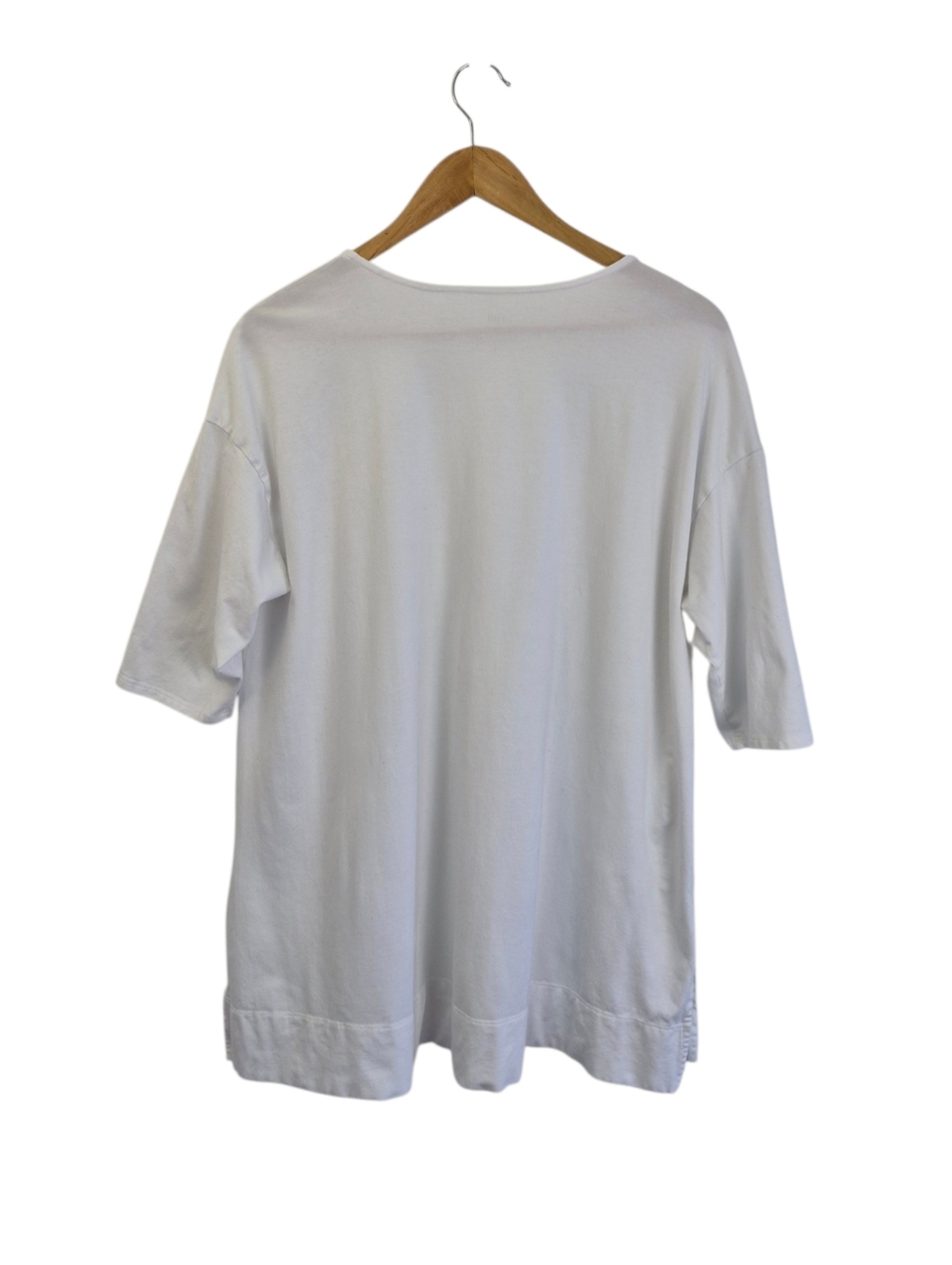 ⚪️2/$20 J. Jill Luxe Supima Ballet Sleeve Tunic Sz 1X White Miniminalist Capsule - Picture 5 of 10